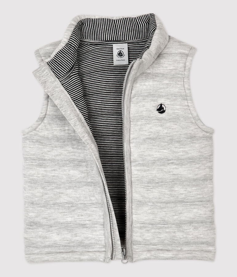 Babies' Tube Knit Gilet BELUGA CHINE grey